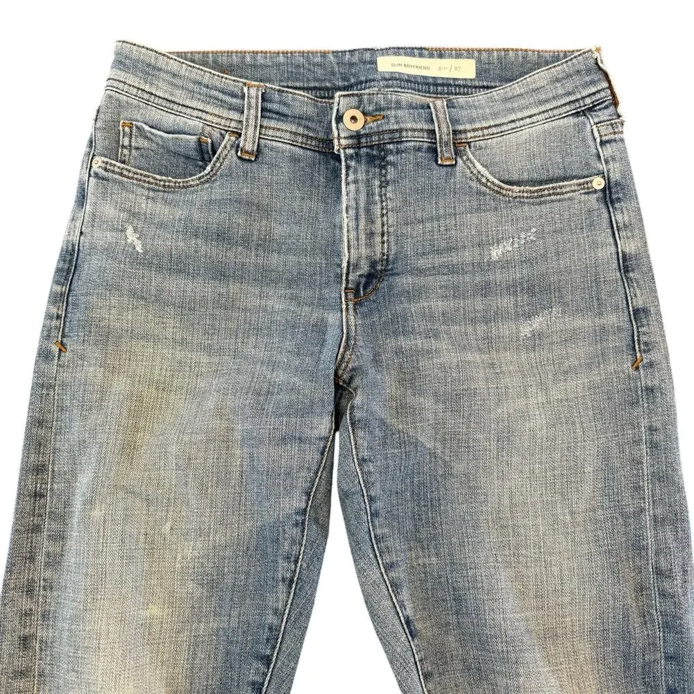 Anthropologie Pilcro Women’s jeans, slim boyfriend, distressed, light wash, 27 - Picture 3 of 8
